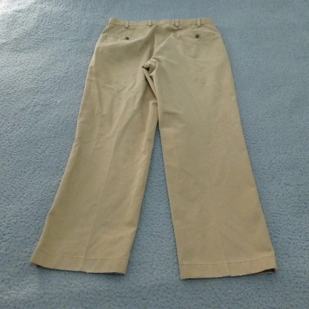 Brooks Brothers Advantage Chino Clark Pants Mens 35x29 Tan Cotton Flat Front